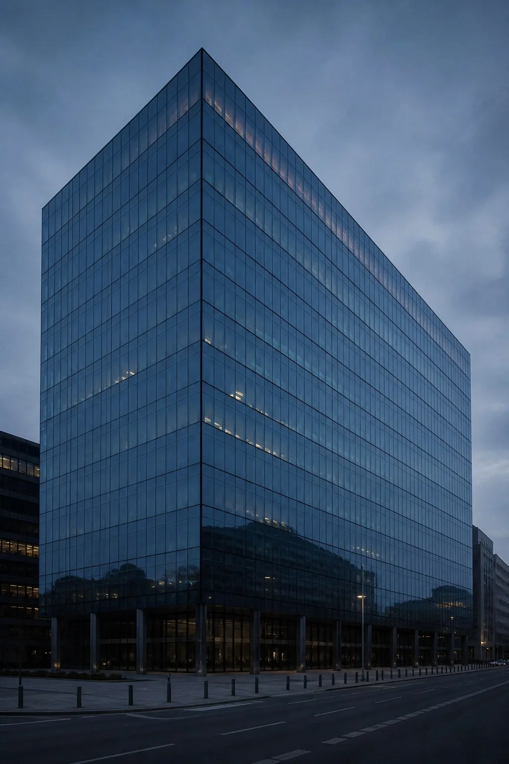 Immeuble tertiaire contemporain à façades vitrées